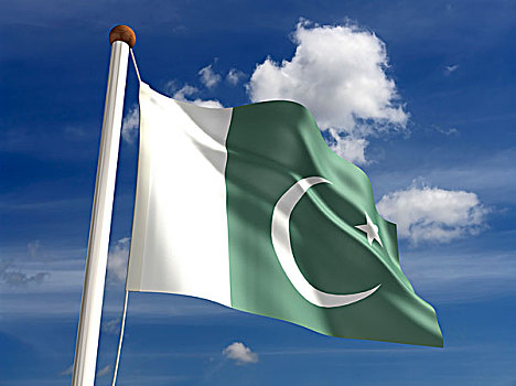 巴基斯坦,旗帜,裁剪,小路