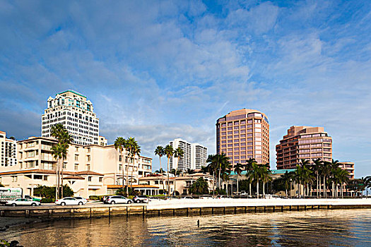美国,佛罗里达,西棕榈滩,城市风光,早晨