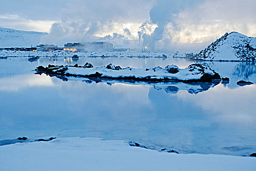 冰岛,雷克雅奈斯,半岛,蓝色泻湖,地热,水疗,地热发电站,背景