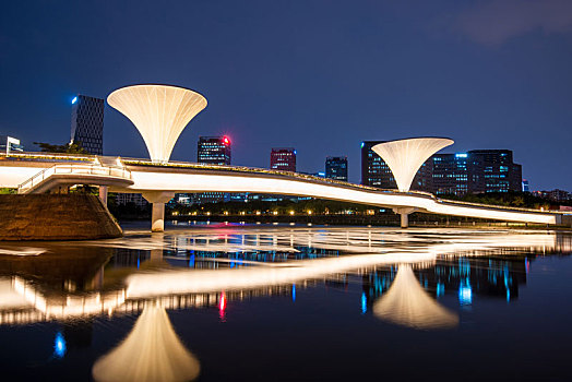 城市现代桥梁夜景