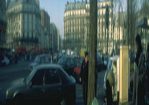 法国,巴黎,街景,扭曲,图像