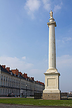 法国,西部,南特,广场,路易十六,柱子