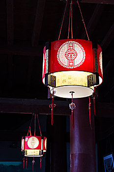 建水县城楼上的春节新年红灯笼