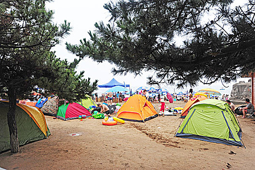 北戴河,海边,沙滩,帐篷,露营,野趣