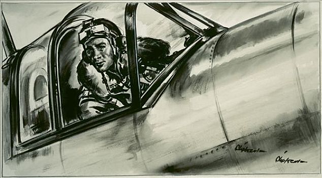 飞行员,驾驶室,二战,艺术家