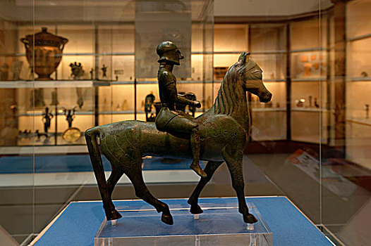 英国,伦敦,布鲁姆斯伯里,大英博物馆,青铜,小雕像,战士,马背