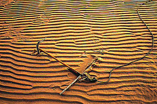 锚,沙子,独木舟,小湾,爱德华王子岛,加拿大