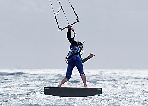 风筝冲浪,平衡性,滑板,水,塔里,安达卢西亚,西班牙