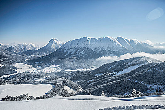 山,雪景