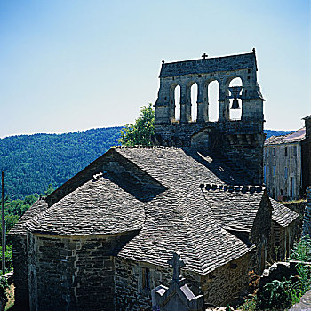 教堂,建造,屋顶,遮盖,石头,石板,法国