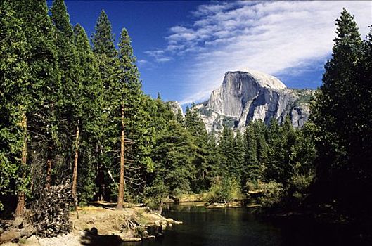 加利福尼亚,优胜美地国家公园,风景,半圆顶,默塞德河