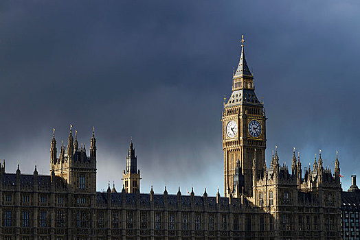 大本钟,威斯敏斯特宫,议会大厦,世界遗产,伦敦,英格兰,英国,欧洲