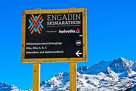 信息指示,运动项目,恩加丁,滑雪,马拉松,恩格达恩,瑞士,欧洲