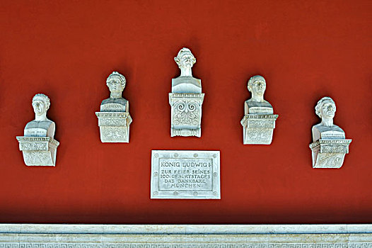 大理石,独特,名人纪念馆,狮子,慕尼黑,巴伐利亚,德国,欧洲