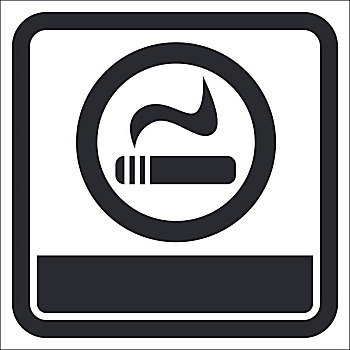 矢量,插画,隔绝,吸烟,区域,象征