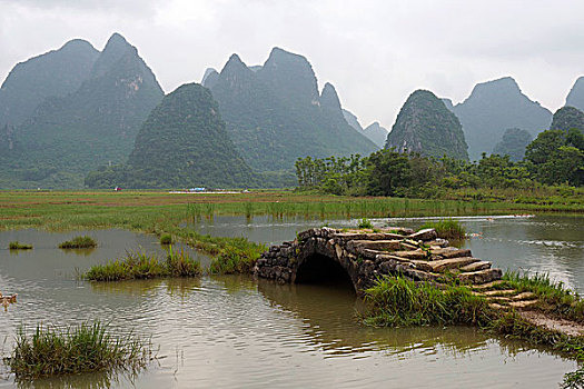 桂林状元桥边的风景