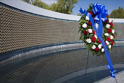 花环,战争纪念碑,国家二战纪念碑,华盛顿特区,美国