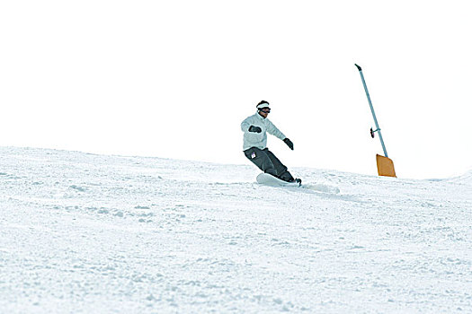 男青年,滑雪板,滑雪坡,全身