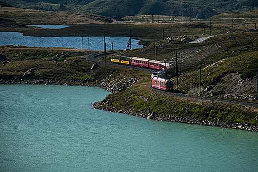 高速列车,水库,靠近,博斯齐亚格,瑞士,欧洲