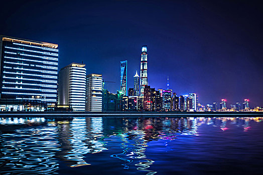 上海,中国,城市天际线,黄浦江