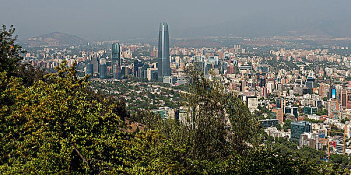俯视图,城市,圣地亚哥,区域,智利