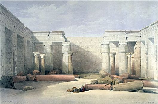 底比斯,十二月,埃及,19世纪,艺术家