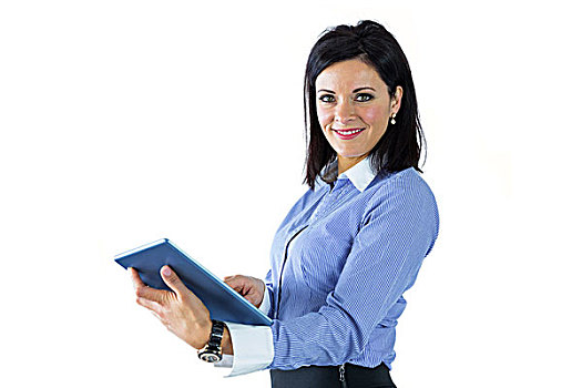 职业女性,平板电脑,白色背景,背景