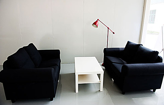 时尚,客厅,现代,沙发,椅子,桌子,红色,落地灯