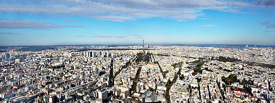 巴黎城埃菲尔铁塔鸟瞰