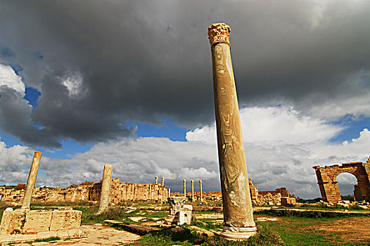 libya,leptis,magna,ruins,of,old,roman,empire,unesco,world,heritage,site