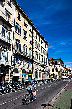 街景,佛罗伦萨,托斯卡纳,意大利