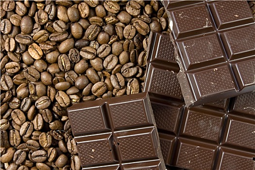 咖啡豆,黑巧克力