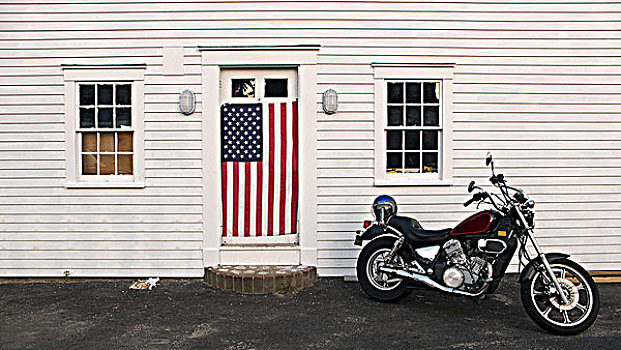 摩托车,美国国旗