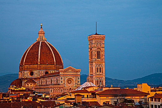 欧洲,意大利,佛罗伦萨,中央教堂,夜光