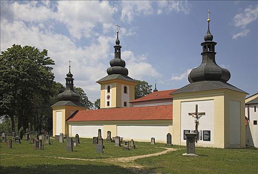 历史,墓地,朝圣教堂,玛丽亚,洛雷托,区域,埃格尔,捷克共和国,欧洲