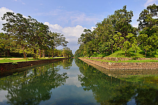 护城河,地面,狮子岩,锡吉里耶,世界遗产,中央省,斯里兰卡,亚洲