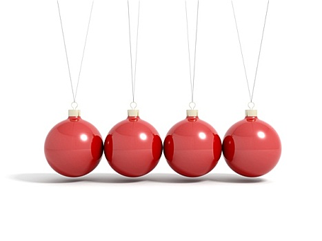 红色,圣诞节,彩球,摆锤