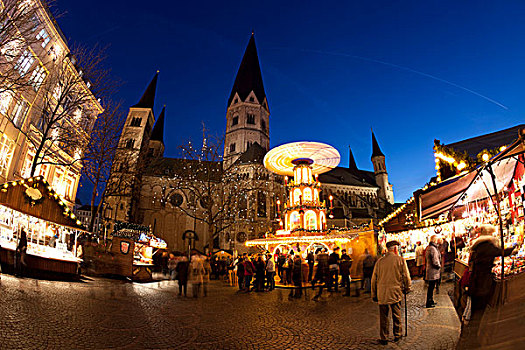 鱼眼镜头,景色,黄昏,圣诞市场,大教堂,莱茵兰,北莱茵-威斯特伐利亚,德国,欧洲