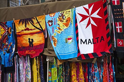 毛巾,浴巾,市场,维多利亚,纪念品,马耳他