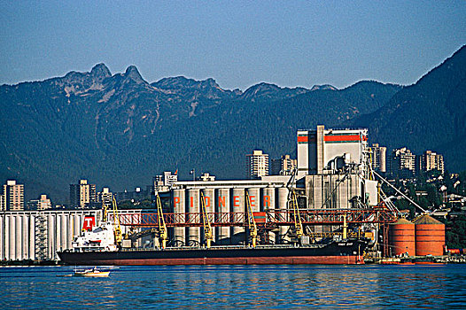 货船,正面,码头,王子,不列颠哥伦比亚省,加拿大