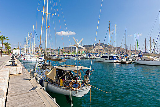 码头,地中海,沿岸城市,卡塔赫纳