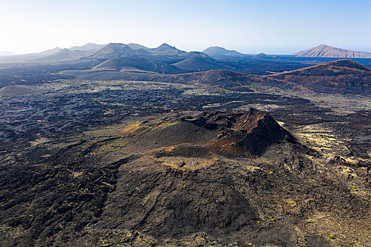 火山口,火山,卡塔琳娜,后面,靠近,兰索罗特岛,加纳利群岛,西班牙,欧洲