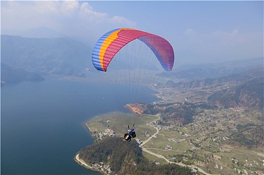 一前一后,滑伞运动,尼泊尔