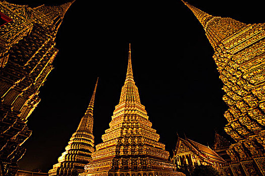 夜景,庙宇,泰国