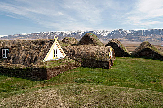 草皮,农舍,博物馆,北方,冰岛,欧洲