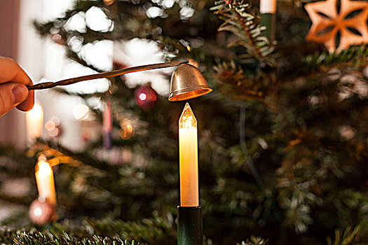 电,蜡烛,圣诞树