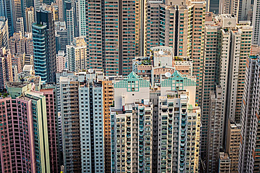 摩天大楼,中心,香港,风景,太平山,香港岛,中国,亚洲