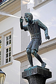 喷泉,雕塑,地标,市政厅,科布伦茨,莱茵兰普法尔茨州,德国,欧洲