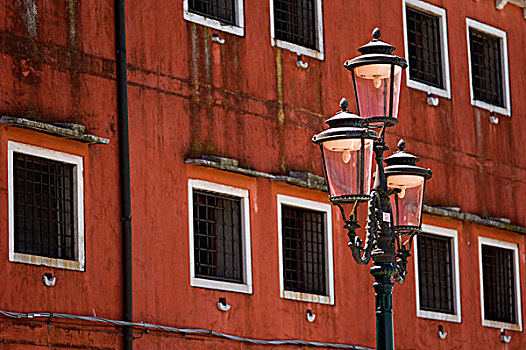 窗户,街道,灯笼,建筑细节,威尼斯,意大利