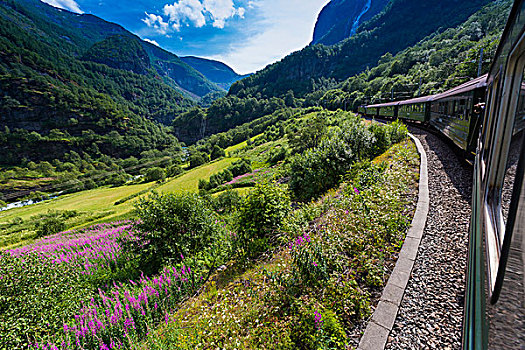 风景,铁路,松奥菲尔当纳,挪威